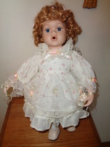 Blowing Bubbles Porcelain Doll with Wand &amp; Bubbles and Seat To Sit On 15 Inch - £31.31 GBP