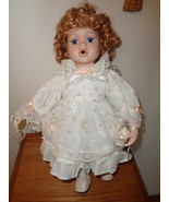 Blowing Bubbles Porcelain Doll with Wand &amp; Bubbles and Seat To Sit On 15... - £32.16 GBP
