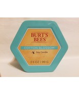 Burt&#39;s Bees COTTON BLOSSOM 2 Wick Soy Candle Metal Tin 3.5 oz - £13.22 GBP