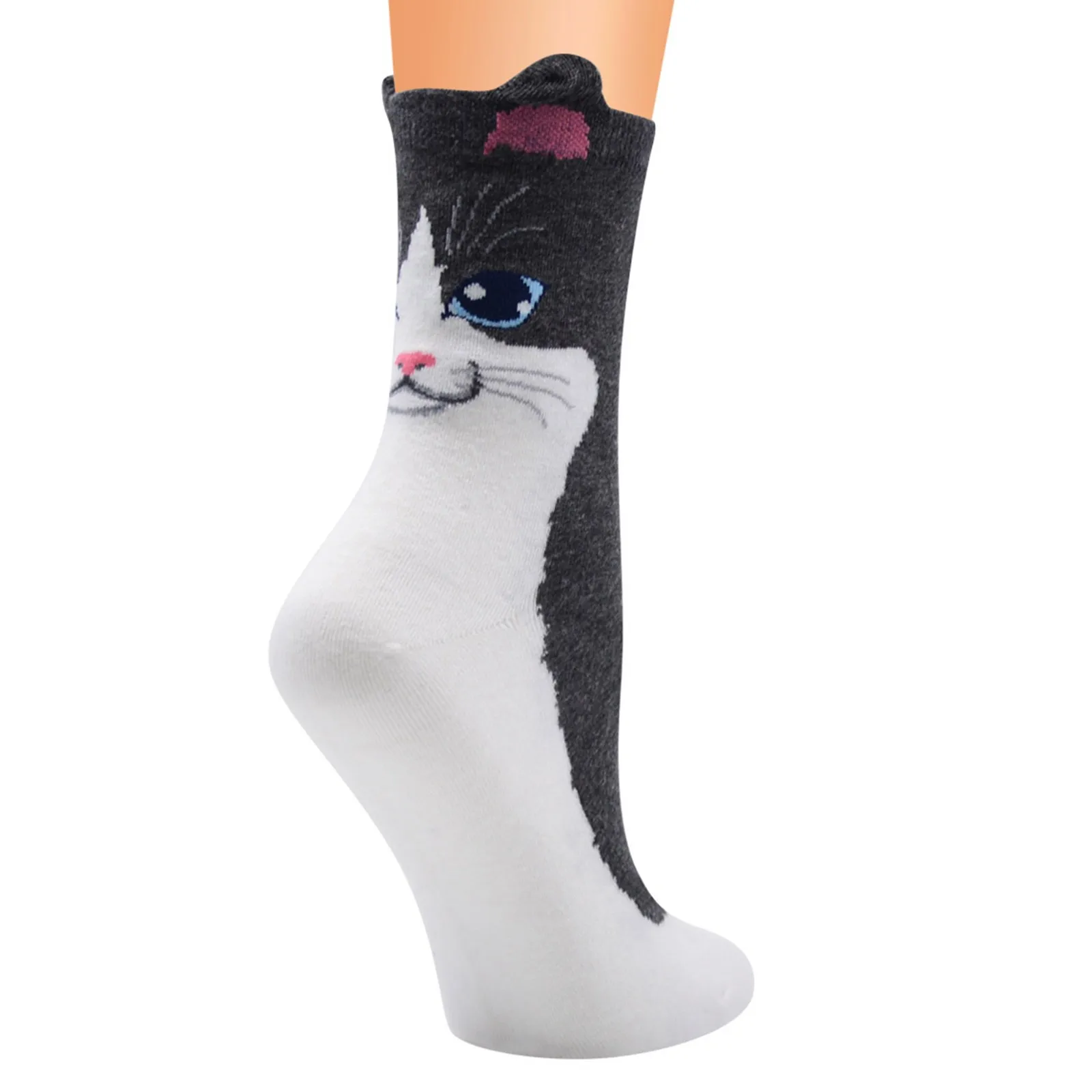 Sporting 2021 New Autumn Winter Warm Cute Socks Cat Ear Cartoon Animals Patterns - £23.89 GBP
