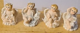 Cherub Baby Angel Dove Arrow Dog Goose Cute Figurine Set Of 4 Different - £15.56 GBP