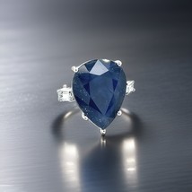 Natural Sapphire Diamond Ring Size 6.5 14k W Gold 17.73 TCW Certified $3,590 - £1,543.15 GBP