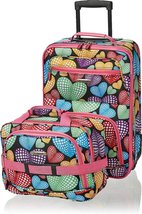 Fashion Softside Upright Luggage Set, Expandable,New Heart, 2-Piece  - £50.46 GBP