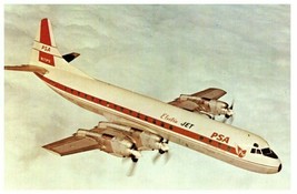 Pacific Southwest Airlines Lockheed L 188C Electra Airplane Postcard - £5.18 GBP