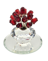 Swarovski Crystal 2002 SCS 15th Ann-Special Ed. Vase of 15 Red Roses Figurine - £108.98 GBP