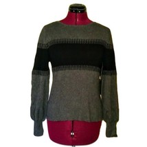 Vince Camuto Sweater Gray Black Women Size Small Pullover Color Block - $67.73