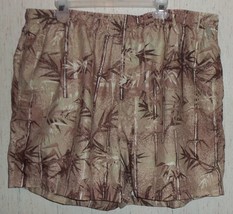 MENS COVINGTON BROWN &amp; BEIGE BAMBOO PRINT SWIM TRUNKS   SIZE XXL (44-46) - £14.67 GBP