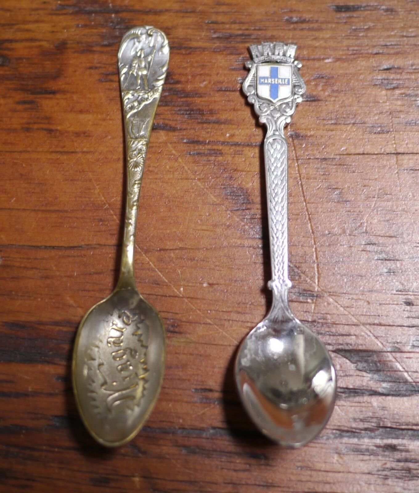 Primary image for Pair of Vintage Marseille Niagara Silverplated Stainless Collectible Baby Spoons