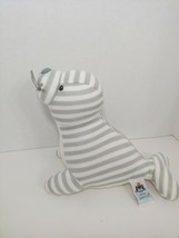 Little Jellycat Shiver Seal Chime Rattle woven knit gray white stripes - £35.49 GBP