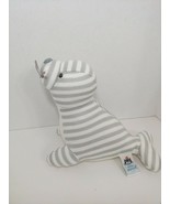 Little Jellycat Shiver Seal Chime Rattle woven knit gray white stripes - £35.40 GBP