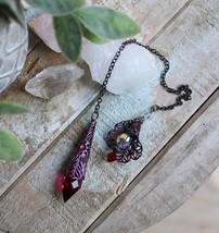 Stunning Swarovski Crystal Pendulum with Red Hand Painted End Caps - $550.98 MXN