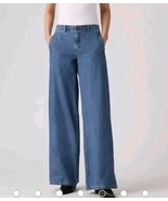 NWT Women&#39;s  Sz 27 Levi&#39;s Premium XL Chino Denim Jeans Big Yikes Wide Le... - $42.08