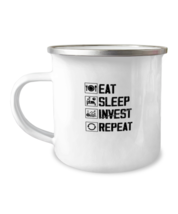 12oz Camper Mug Coffee Funny Eat Sleep Invest Repeat Trading Business  - £15.94 GBP