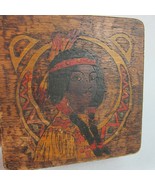Antique Pyrography Wood Box Art Nouveau Native American Indian Woman Fle... - £281.48 GBP