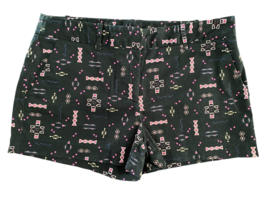 Womans METAPHOR Black Pink Cotton Stretch Aztec Design Shorts sz 14 - £7.78 GBP