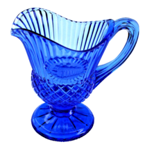 COLLECTIBLE 5.5” AVON COBALT BLUE GLASS PITCHER MOUNT VERNON 1970’s PLAN... - £7.81 GBP
