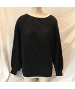 Mondi Women&#39;s Sweater Size 40 Black Linen Acrylic Cotton Blend - £27.18 GBP