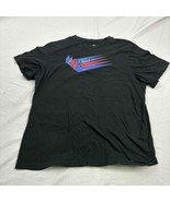 Nike Unisex Graphic Print T-Shirt Black Short Sleeve Crew Neck Extra Large - £15.64 GBP