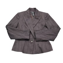 Worthington Works Suit Womens 2P Brown Stripe Peak Lapel One Front Butto... - $25.62