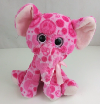 Best Made Toys Pink Elephant With Peace Sign Designs 9&quot; Plush - £11.59 GBP