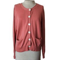 J Jill Coral Button Up Cardigan Sweater Size Small - £19.47 GBP