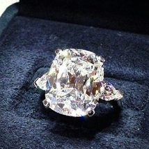 14K Gold Wedding diamond Ring for Women anillos White Topaz Jewelry Bague Gemsto - £18.13 GBP