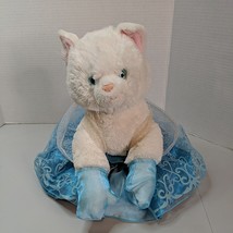 Build a Bear Cat 12&quot; Plush White Kitten Stuffed Animal Blue Eyes Princes... - £11.78 GBP