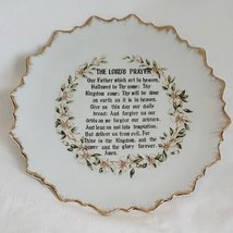 Decorative Plate Featuring The Lord&#39;s Prayer and With a Gilded Edge - $9.00