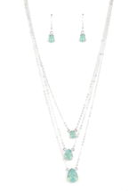 Paparazzi Dewy Drizzle Green Necklace - New - £3.53 GBP