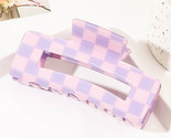 Wisteria Checkered Print Hollow Out Hair Clip - $4.15