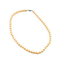 Lustrous Glass Pearl Choker, Vintage Champagne Beaded Necklace for Wedding - $37.74