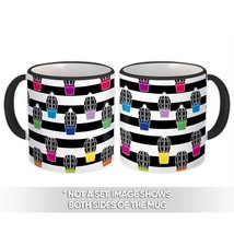 Cactus Vases Black : Gift Mug Pattern Trend Stripes Decor - £12.50 GBP