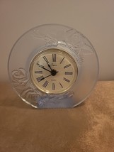 Vintage Elegance Quartz Desk/Vanity Battery Clock with Frosted Rose Blue... - $10.71
