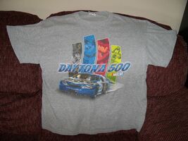 Disney Store Daytona 500 (2004) Gray T-shirt Size Large Men's RARE HTF - $19.80