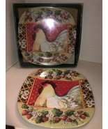 Set of 4 Vintage Keller-Charles Melamine CHICKEN Plates-10.5&quot; Nice Condi... - $47.59 CAD