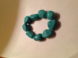 large beaded turquoise bracelet - $24.00