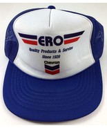 Trucker Style Snapback Hat Chevron ERO Foam Mesh Trucker Blue White Vintage - £15.79 GBP