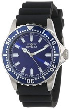 NWT Invicta Men&#39;s 15142 Pro Diver Blue Dial Black Polyurethane Strap Watch - £72.12 GBP