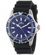 NWT Invicta Men&#39;s 15142 Pro Diver Blue Dial Black Polyurethane Strap Watch - £71.73 GBP
