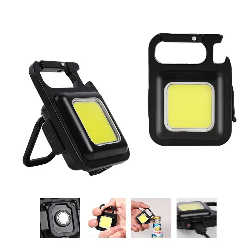 Mini LED Flashlight Work Light Portable Pocket Flashlight Keychains USB - £13.03 GBP