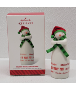Hallmark 2014 Merry Wishes Snowman Porcelain Keepsake Christmas Ornament - $10.29