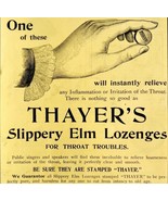 Thayer&#39;s Slippery Elm Lozenges 1894 Advertisement Victorian Medical ADBN1L - £15.62 GBP