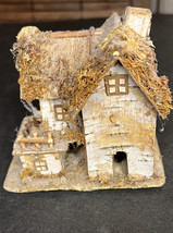 Rustic Small Handmade Wood Roof Birch Bird House Vintage Style - £20.86 GBP
