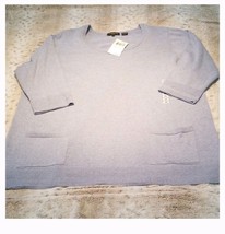 Jeanne Pierre Chambray Heather 3/4 Sleeve Sweater Size 2XL - $37.05