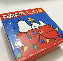 Peanuts Jigsaw Puzzle 15x11 Snoopy Woodstock Christmas Lights Dog 100 Pi... - $12.30