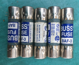 lot of 5 Bussmann Buss BAF3 Fuse 3-Amp 3A 250V 250VAC - $185.46 MXN