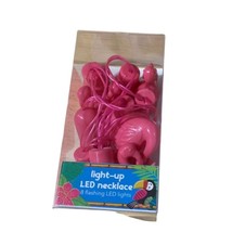Greenbrier Pink Flamingo light Up LEd Necklace 8 Flashing Lights New String - £6.13 GBP