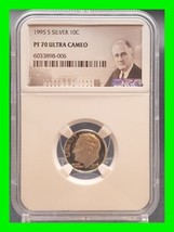 Top Pop! 1995-S Silver Proof Roosevelt Dime 10c ~ NGC PF70 Ultra Cameo - £47.20 GBP