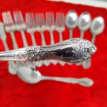 11X Rogers Stanley Roberts Stainless Love Joy Pattern Floral Mixed Flatware - $241.95 MXN
