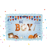 Sports Oh Boy Image Birthday Baby Shower Edible Cup Cake Topper Frosting... - $16.14+